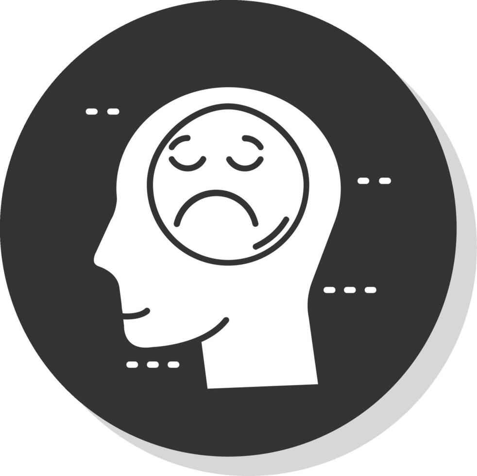 Sadness Glyph Grey Circle Icon vector