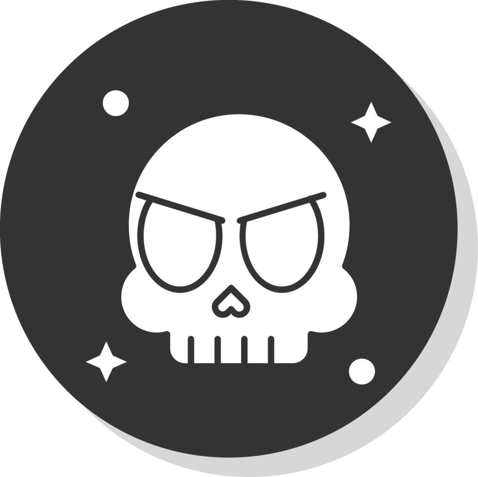 Skull Glyph Grey Circle Icon vector