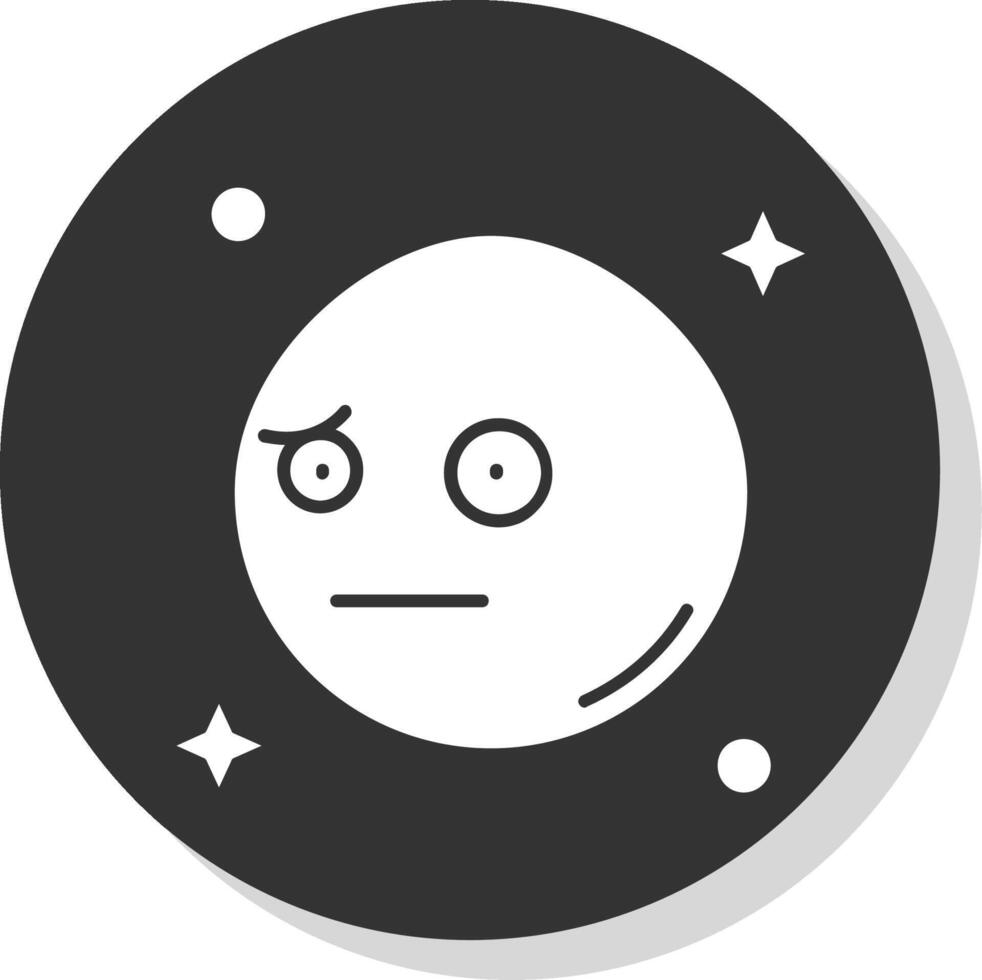 Confused Glyph Grey Circle Icon vector