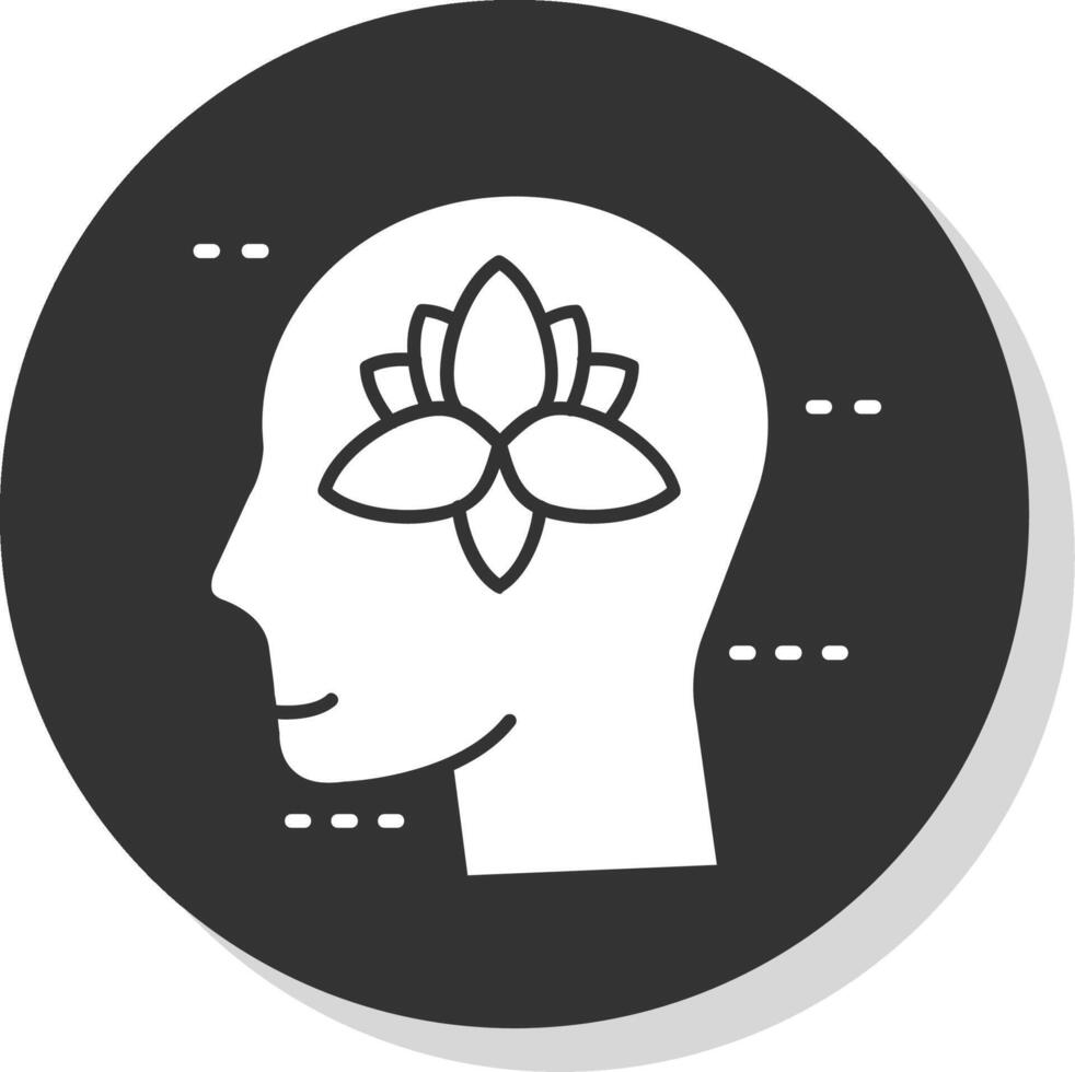 Meditation Glyph Grey Circle Icon vector