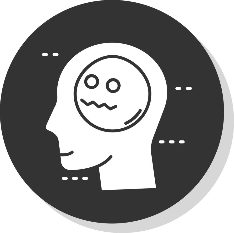 Scared Glyph Grey Circle Icon vector