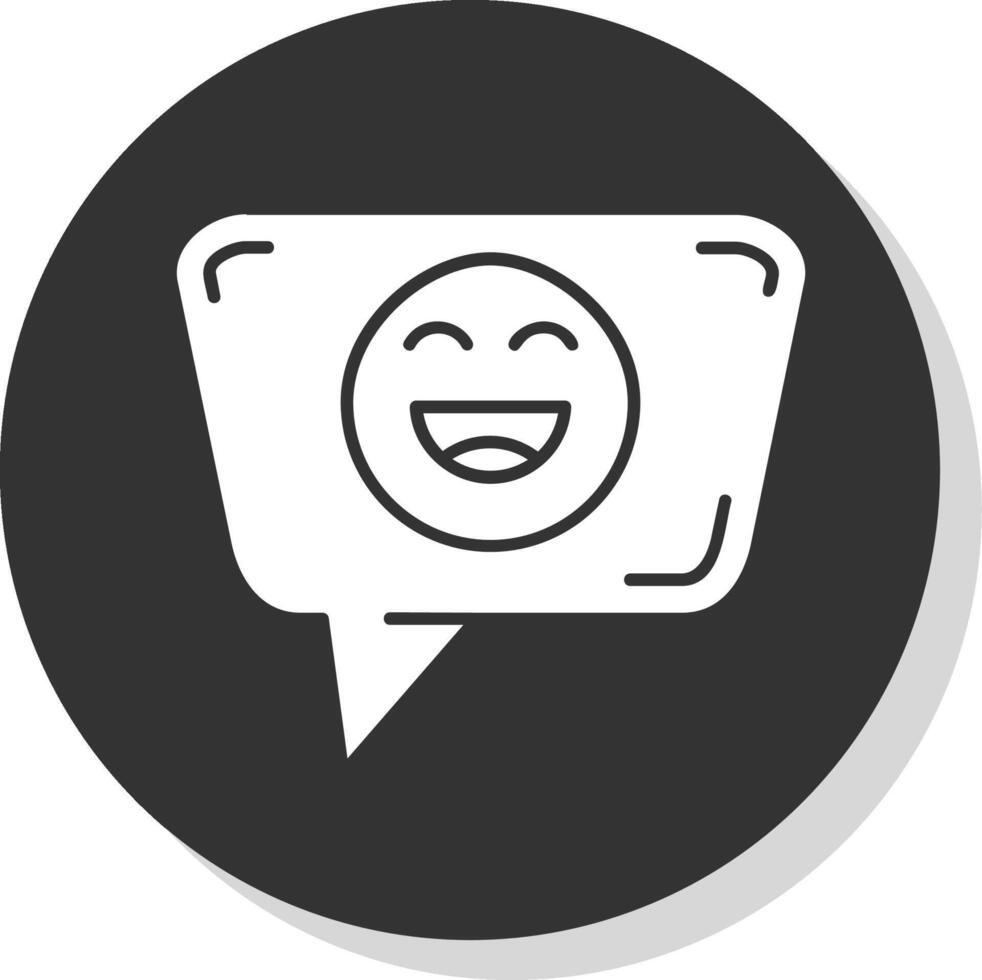 Happy Glyph Grey Circle Icon vector