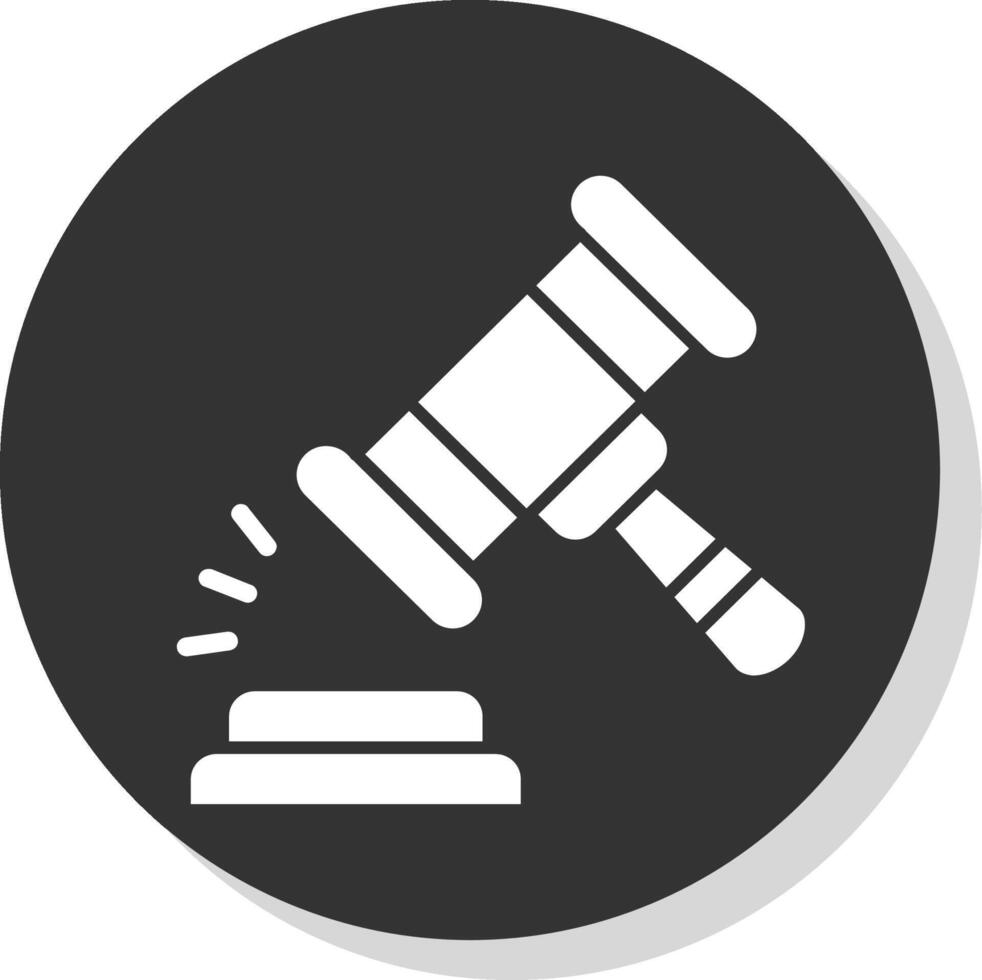 Gavel Glyph Grey Circle Icon vector