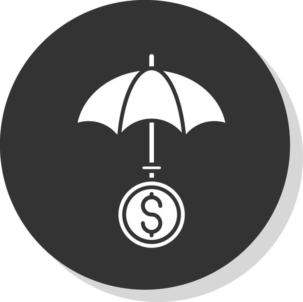 Umbrella Glyph Grey Circle Icon vector