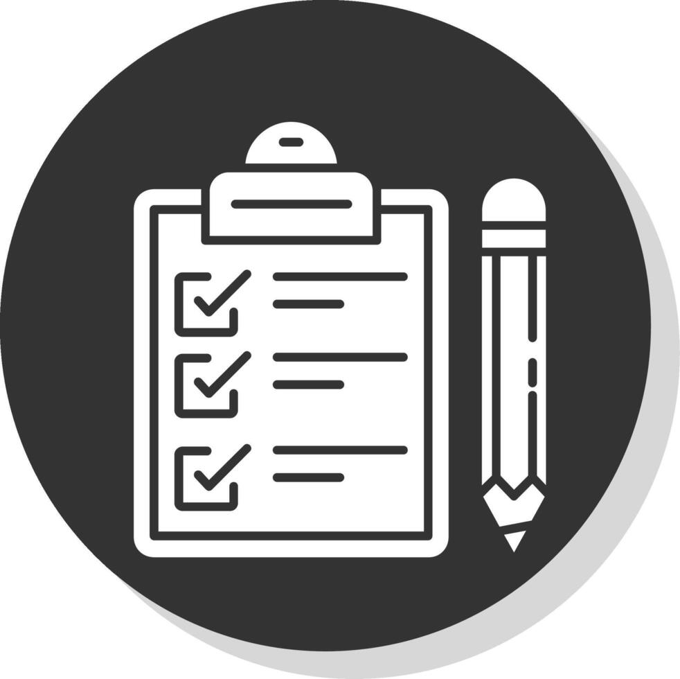 Exam Glyph Grey Circle Icon vector