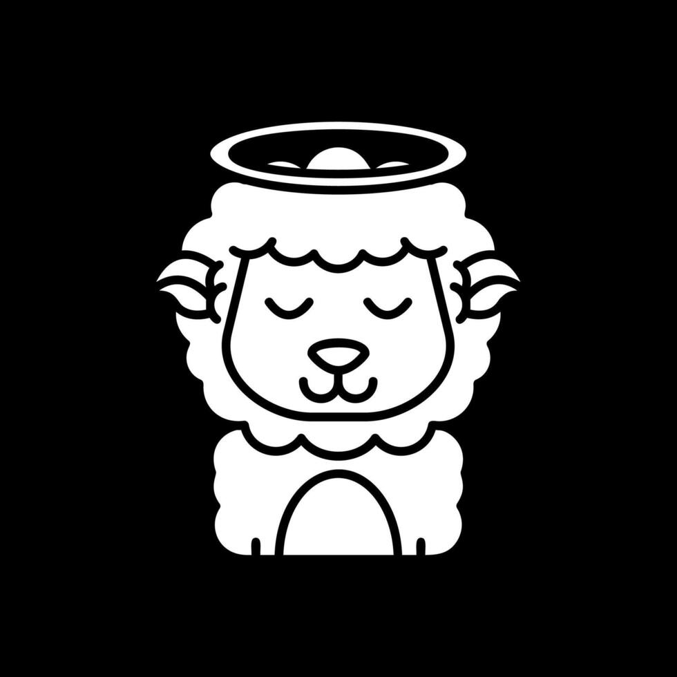 Angel Glyph Inverted Icon vector