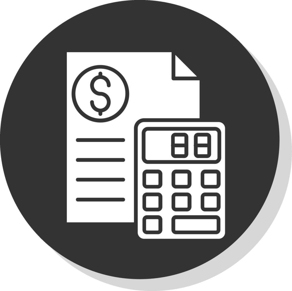 Calculator Glyph Grey Circle Icon vector