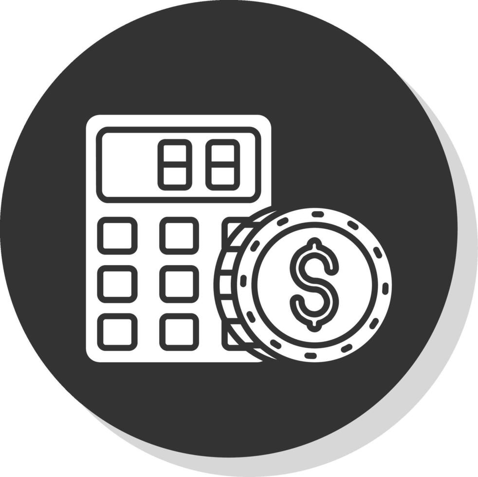 Calculator Glyph Grey Circle Icon vector