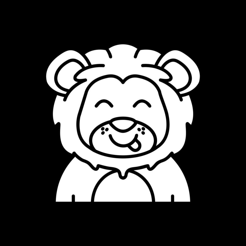 Tongue Glyph Inverted Icon vector