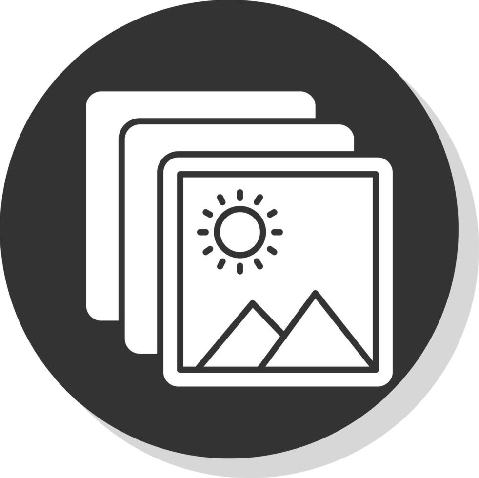 Gallery Glyph Grey Circle Icon vector