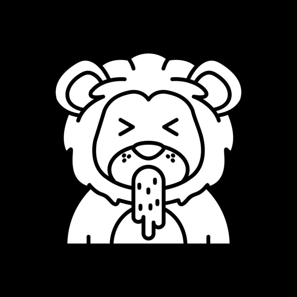Vomit Glyph Inverted Icon vector