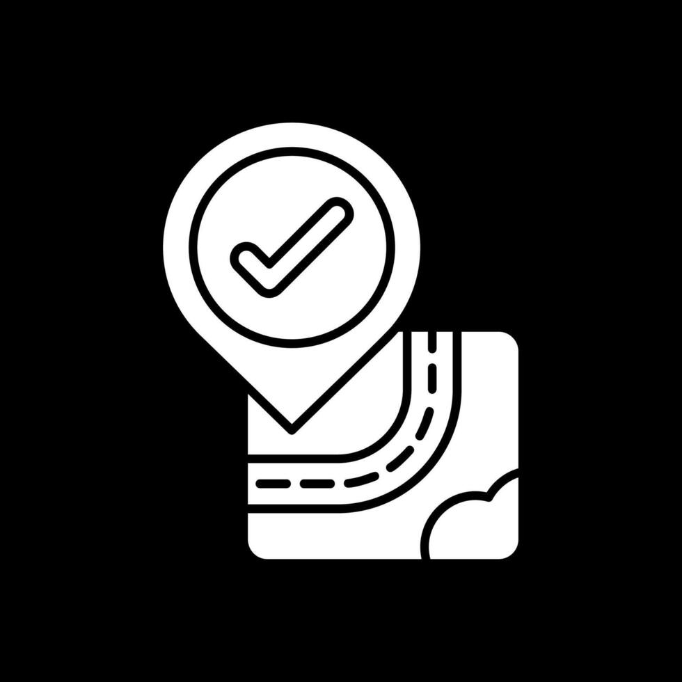 Checkmark Glyph Inverted Icon vector