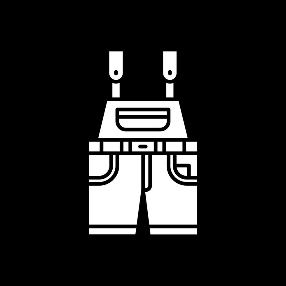Overalls Glyph Inverted Icon vector