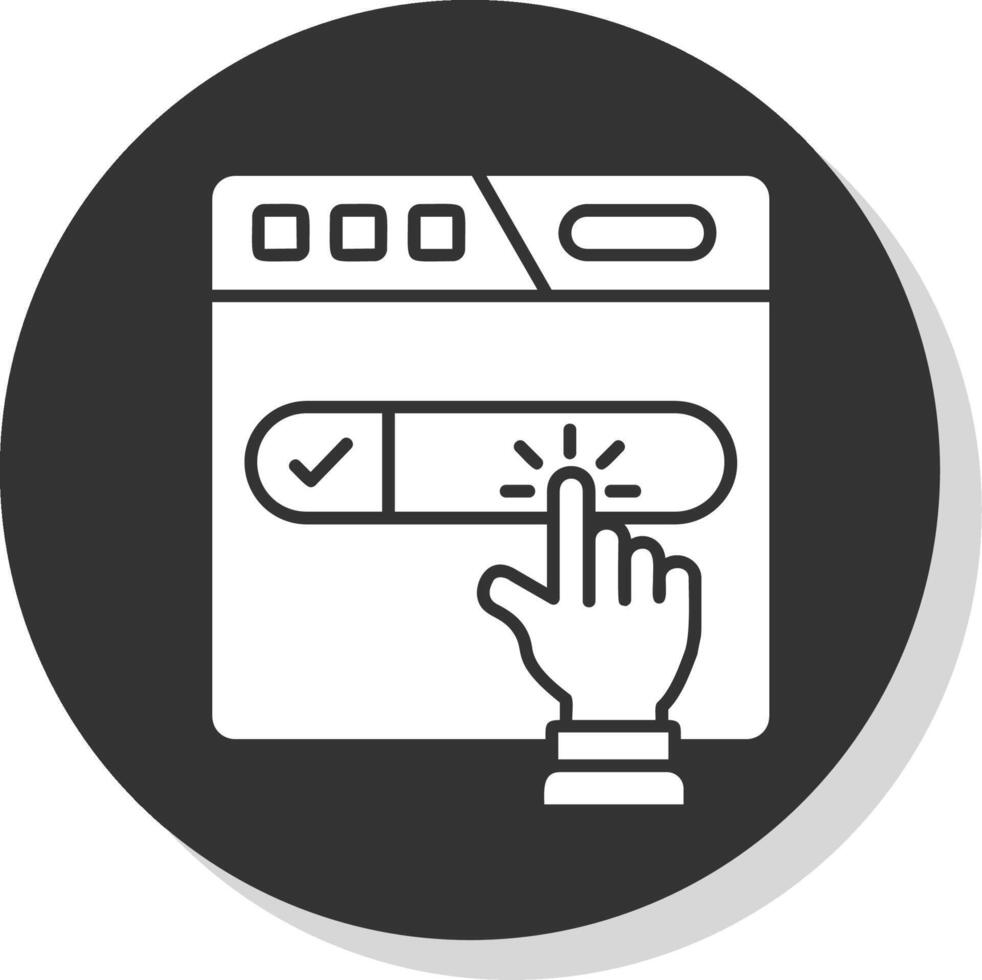Subscribe Glyph Grey Circle Icon vector