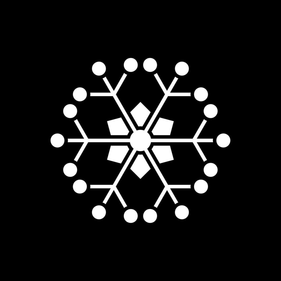 Snowflake Glyph Inverted Icon vector