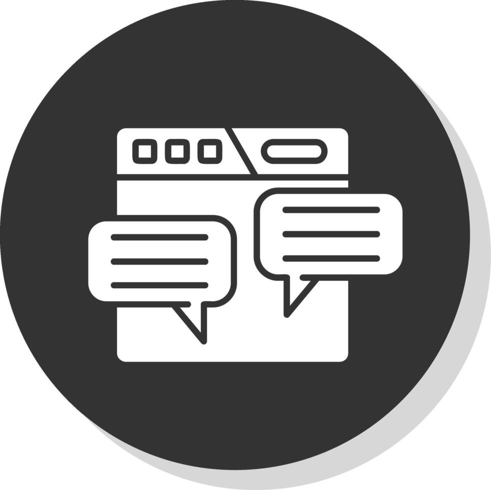 Comment Glyph Grey Circle Icon vector