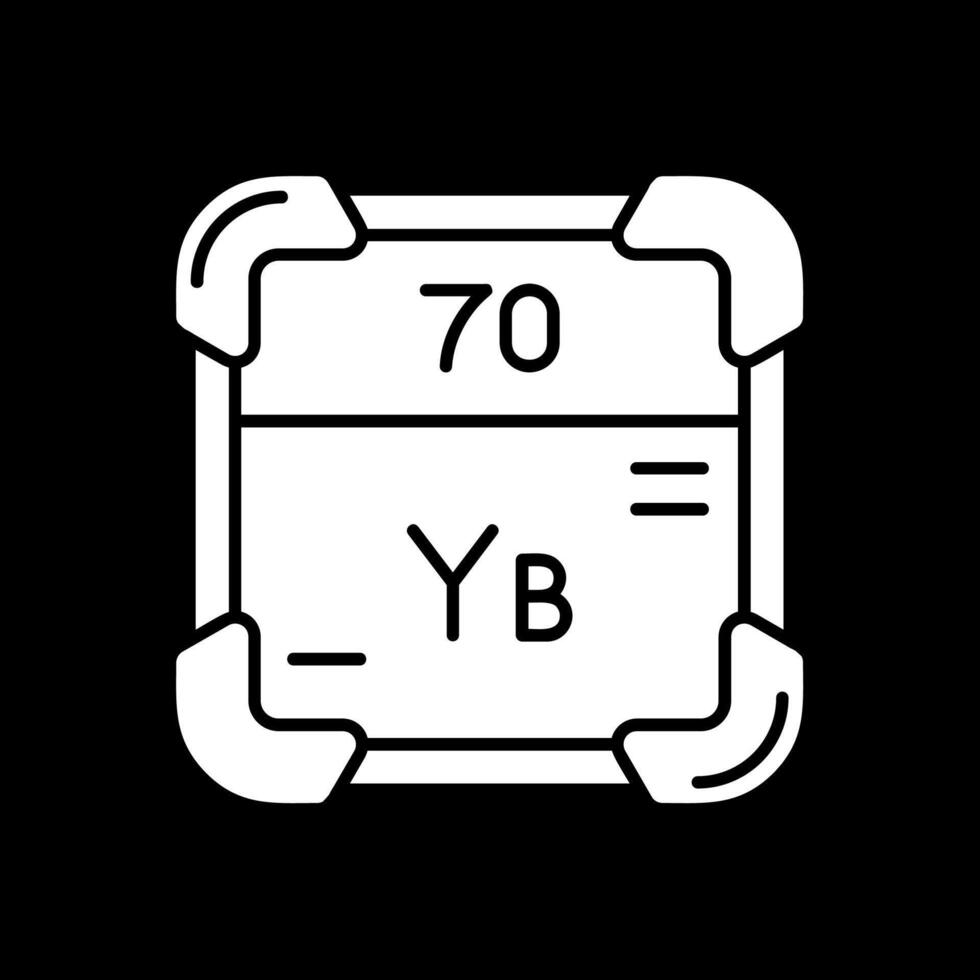 Ytterbium Glyph Inverted Icon vector