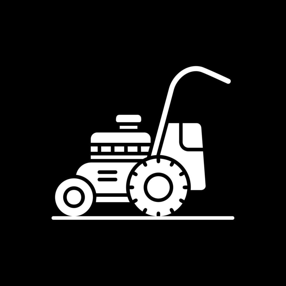 Mower Glyph Inverted Icon vector