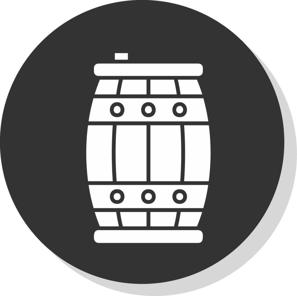 Barrel Glyph Grey Circle Icon vector