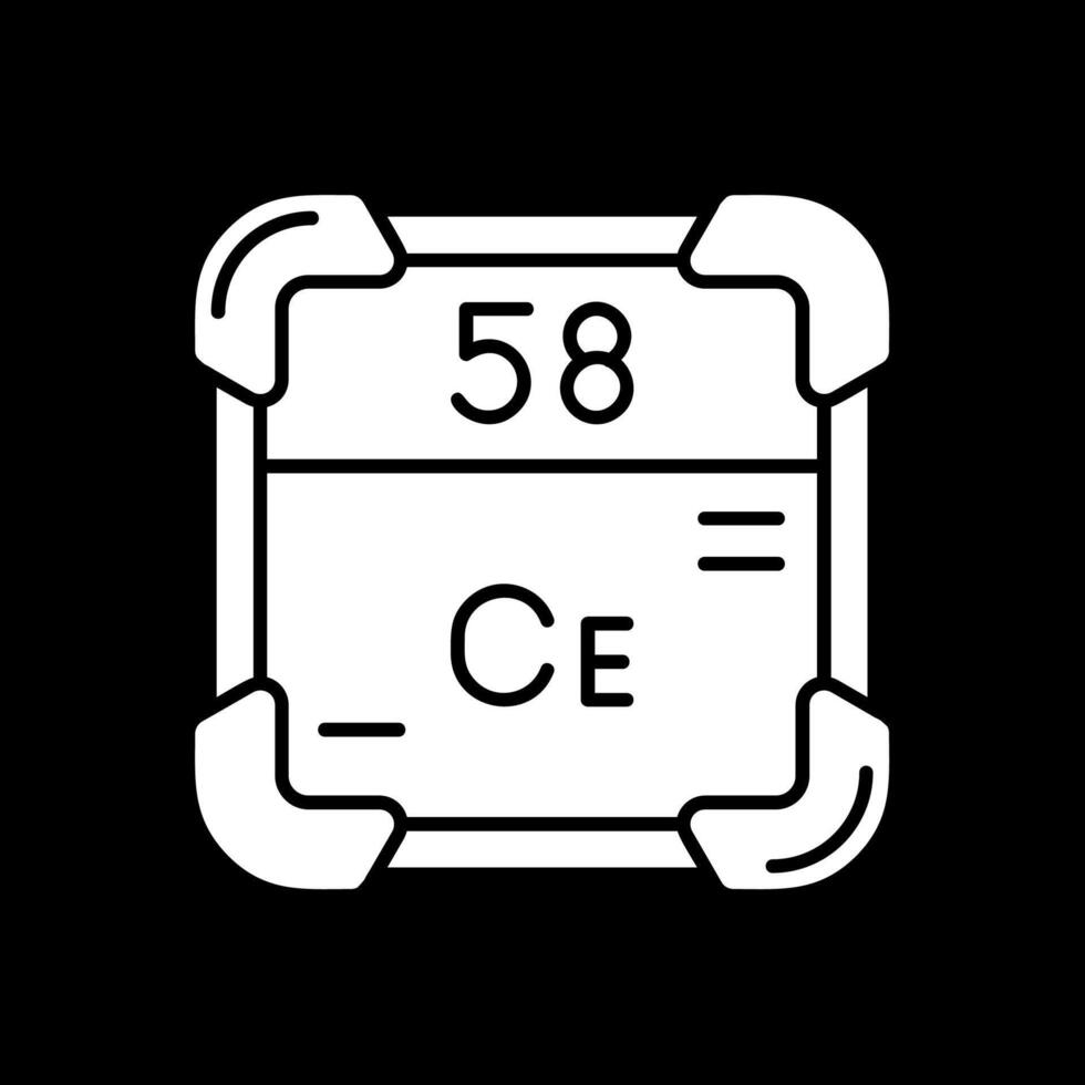 Cerium Glyph Inverted Icon vector