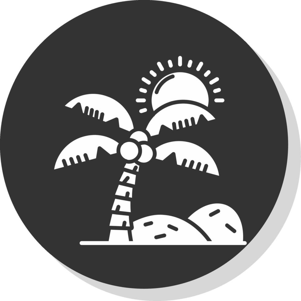 Oasis Glyph Grey Circle Icon vector