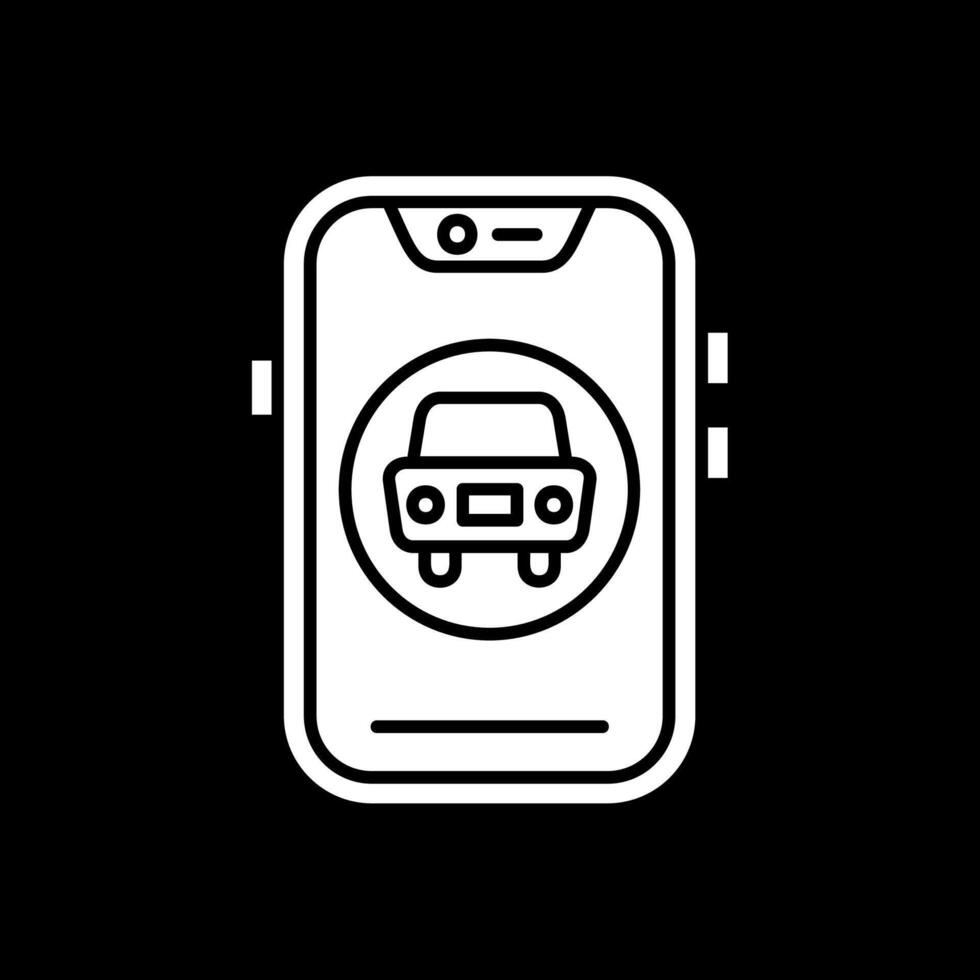 Car Glyph Inverted Icon vector