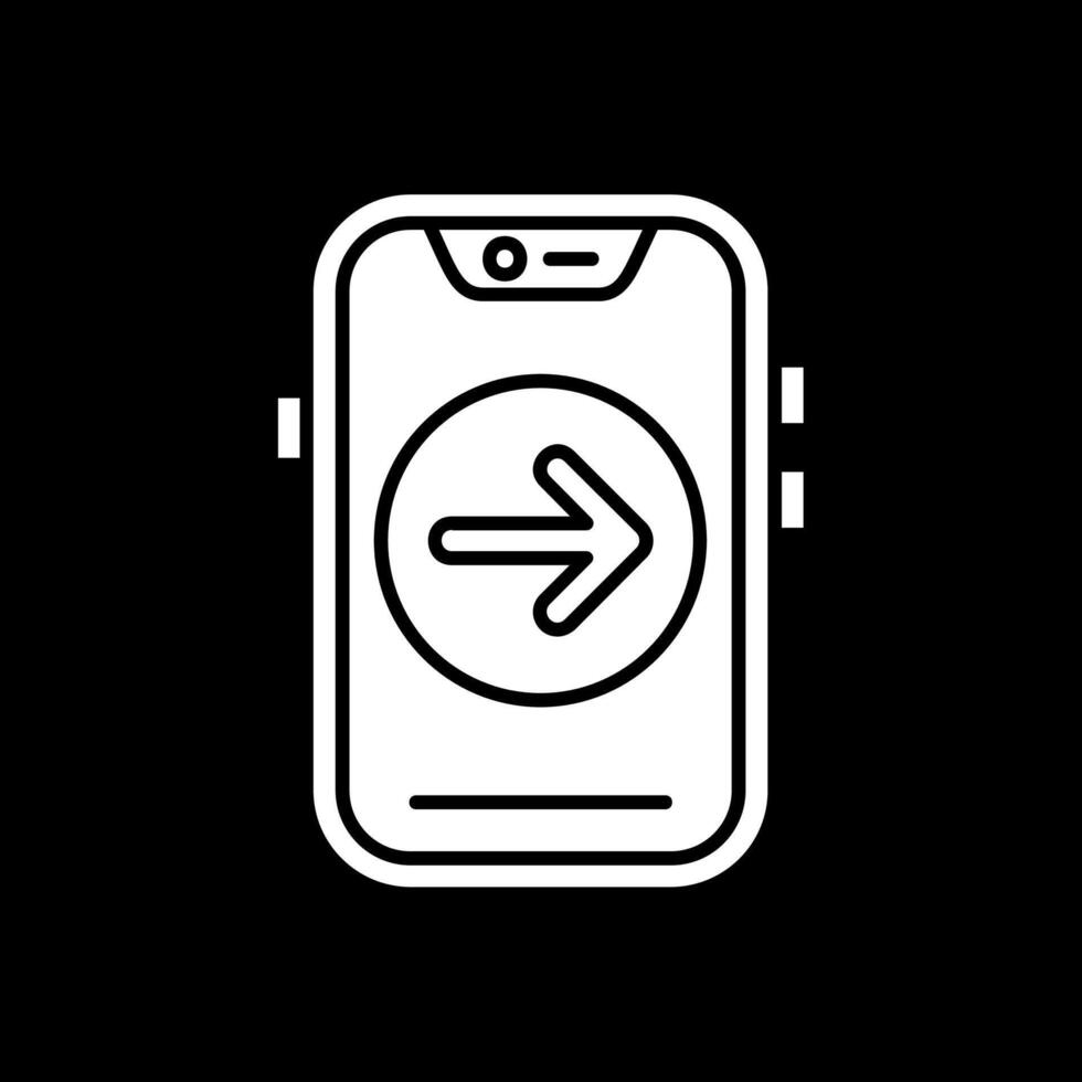 Forward Glyph Inverted Icon vector