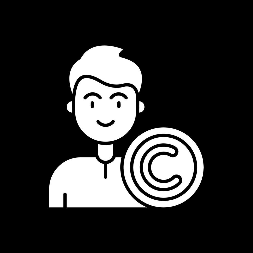 Copyright Glyph Inverted Icon vector