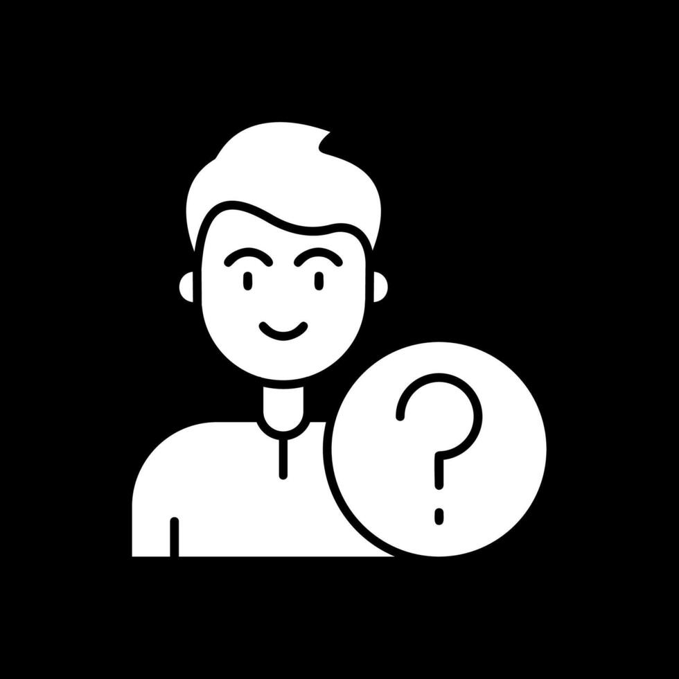 Question Glyph Inverted Icon vector