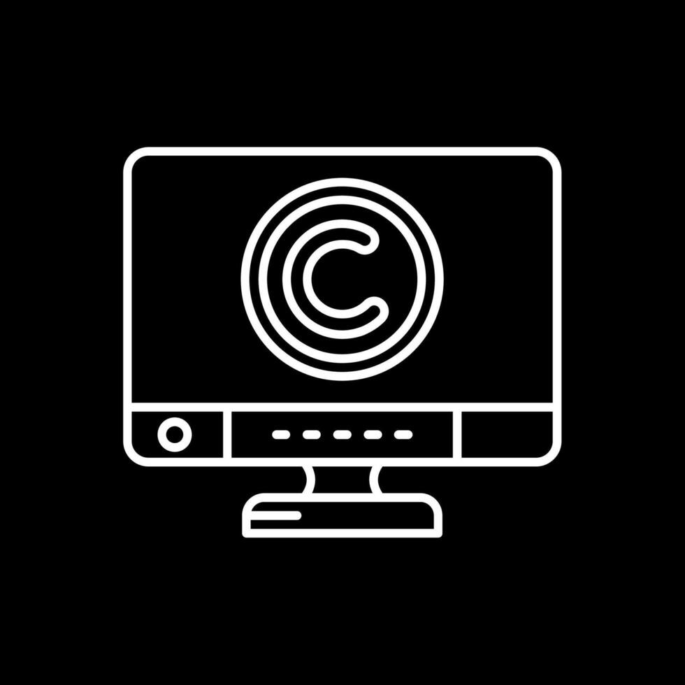 Copyright Line Inverted Icon vector