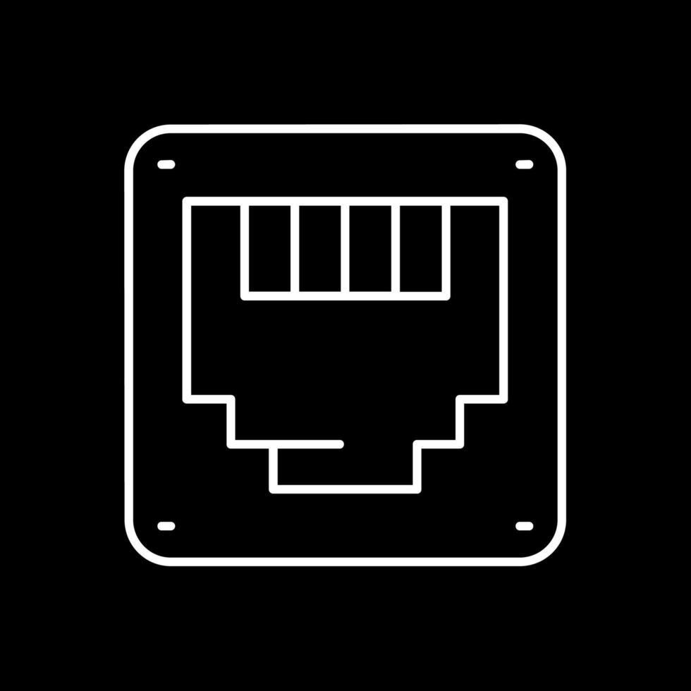 Ethernet Line Inverted Icon vector