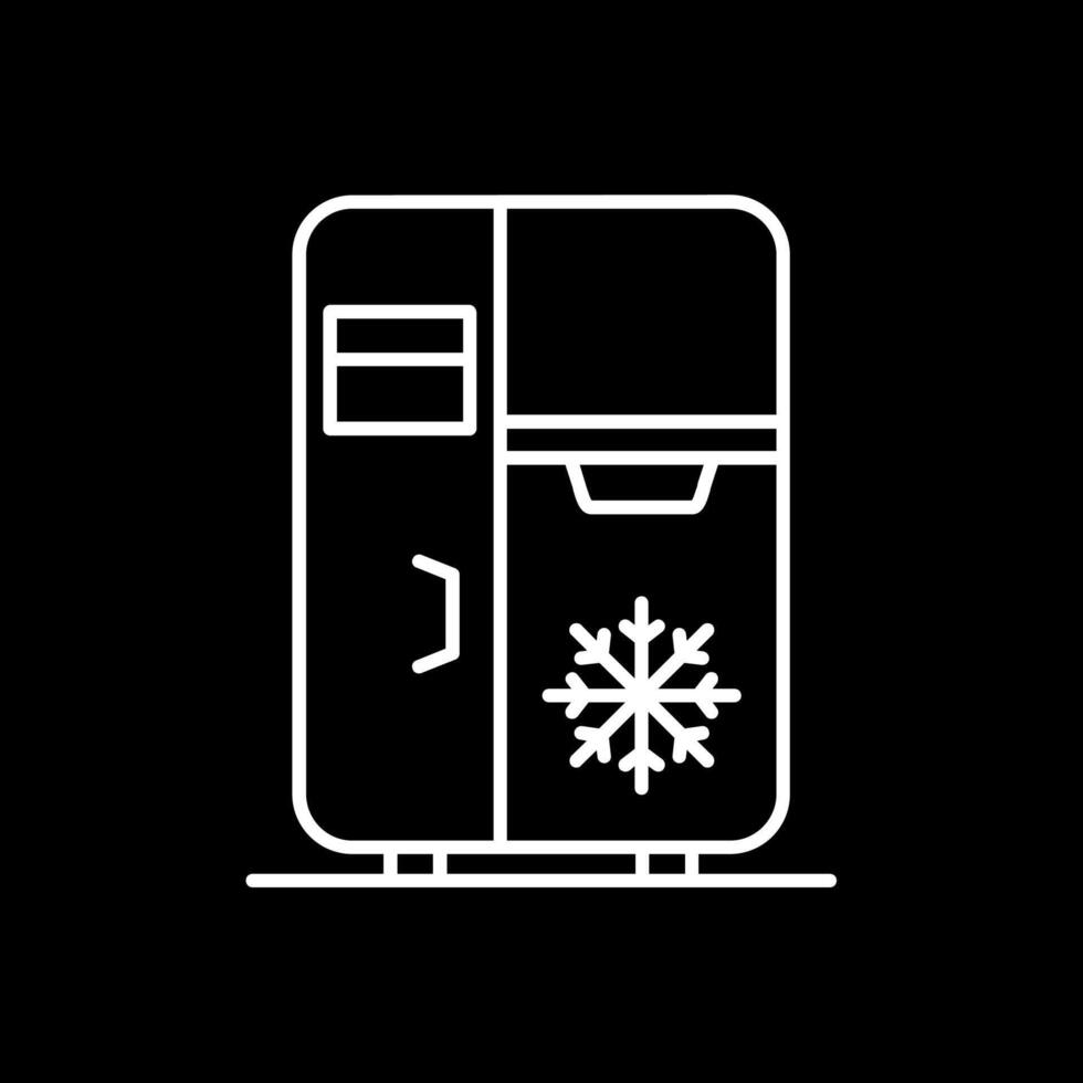 icono de línea de refrigerador invertida vector