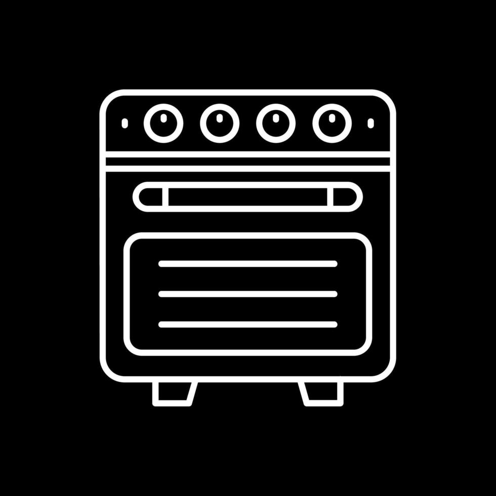 Oven Line Inverted Icon vector