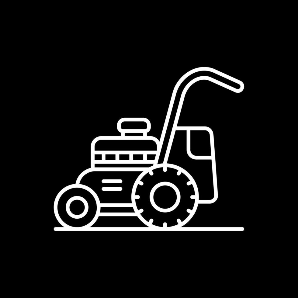 Mower Line Inverted Icon vector