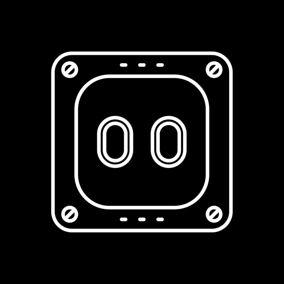 Socket Line Inverted Icon vector