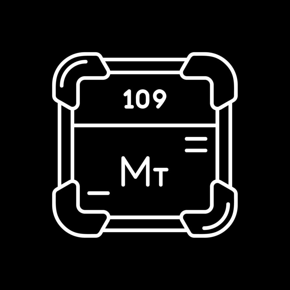 Meitnerium Line Inverted Icon vector
