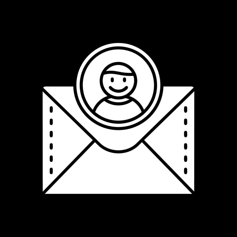 Profile Glyph Inverted Icon vector