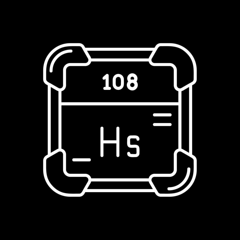 Hassium Line Inverted Icon vector