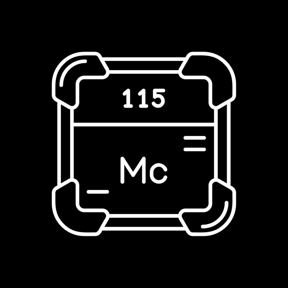 Moscovium Line Inverted Icon vector