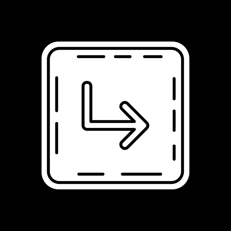 Turn Glyph Inverted Icon vector