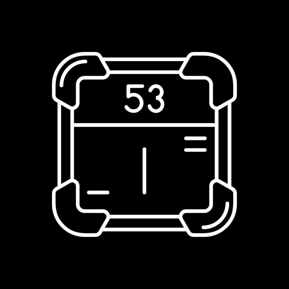 Iodine Line Inverted Icon vector