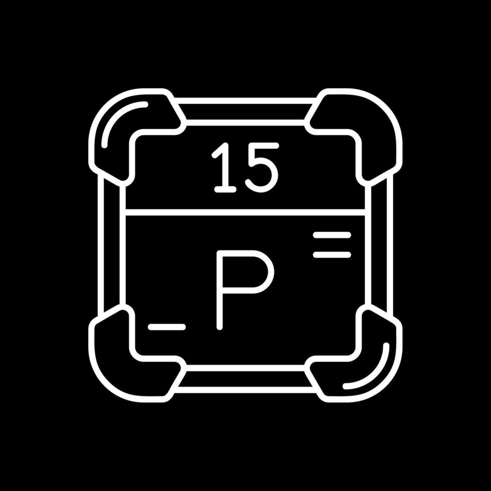 Phosphorus Line Inverted Icon vector