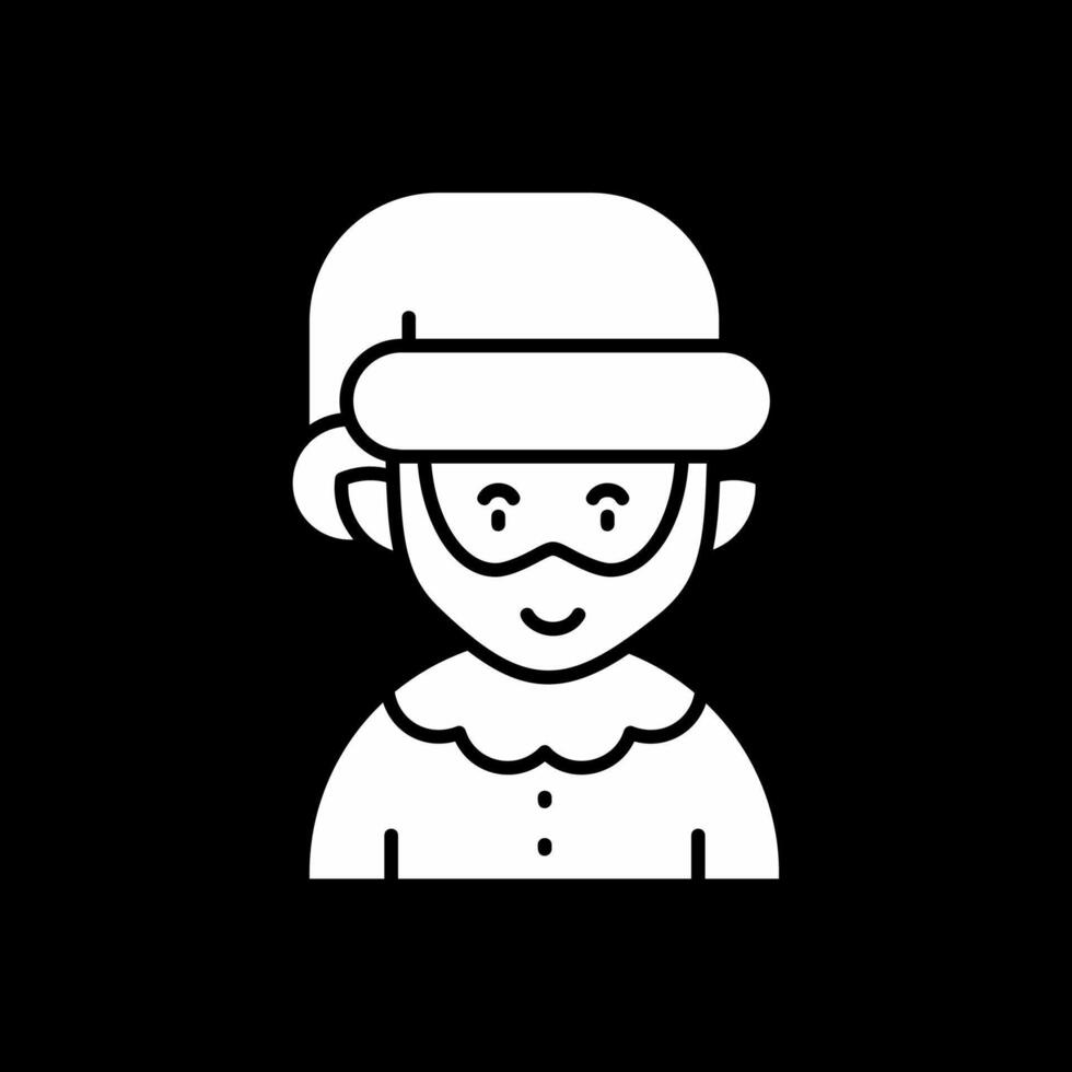 Elfie Glyph Inverted Icon vector