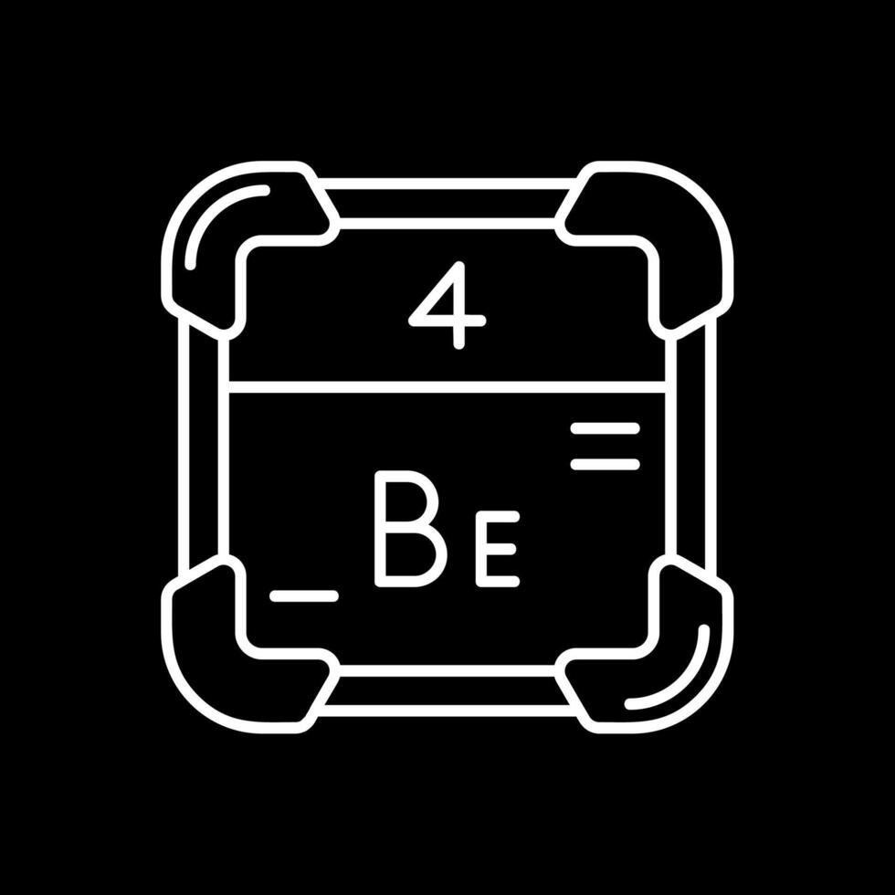 Beryllium Line Inverted Icon vector