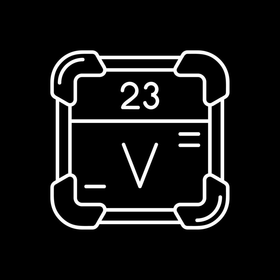 Vanadium Line Inverted Icon vector