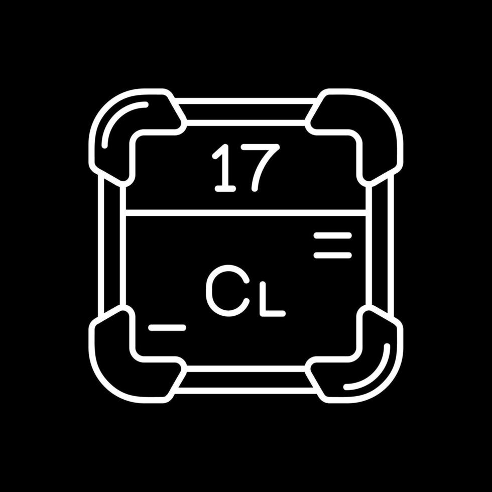 Chlorine Line Inverted Icon vector