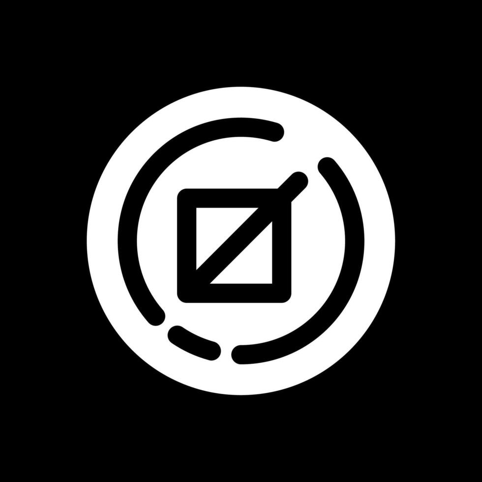 Crop Glyph Inverted Icon vector