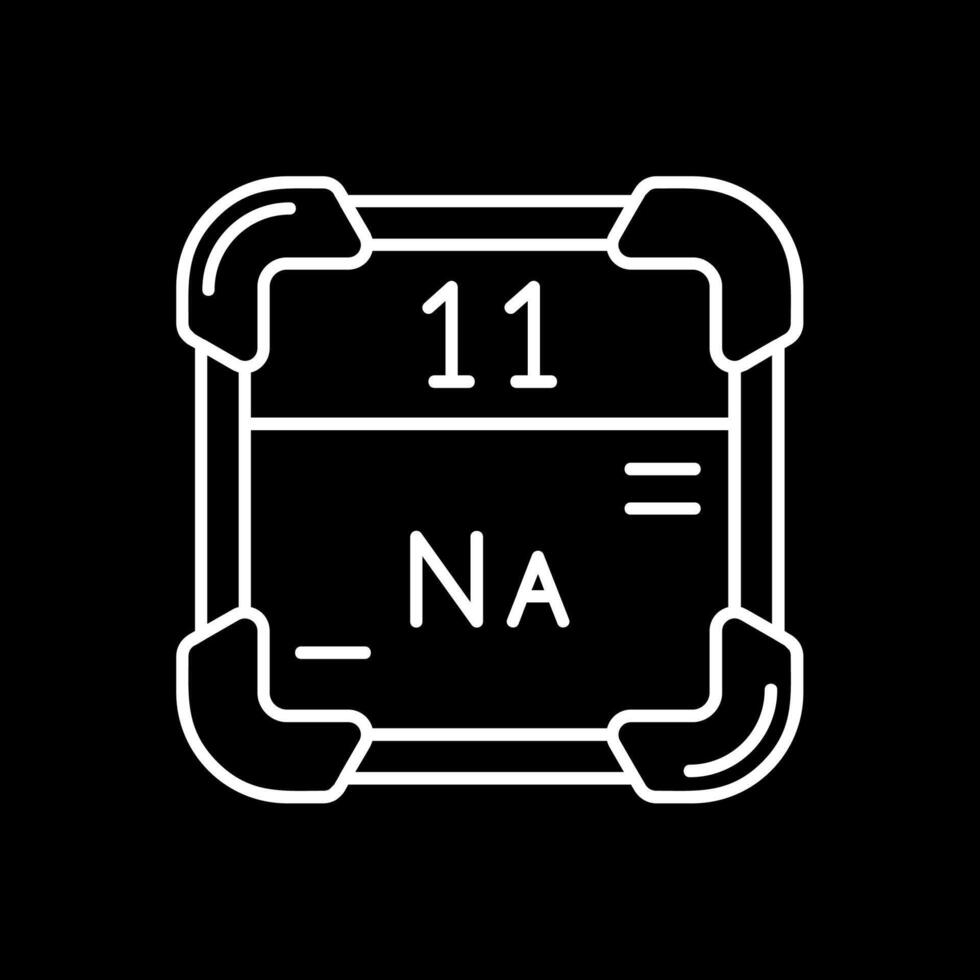 Sodium Line Inverted Icon vector