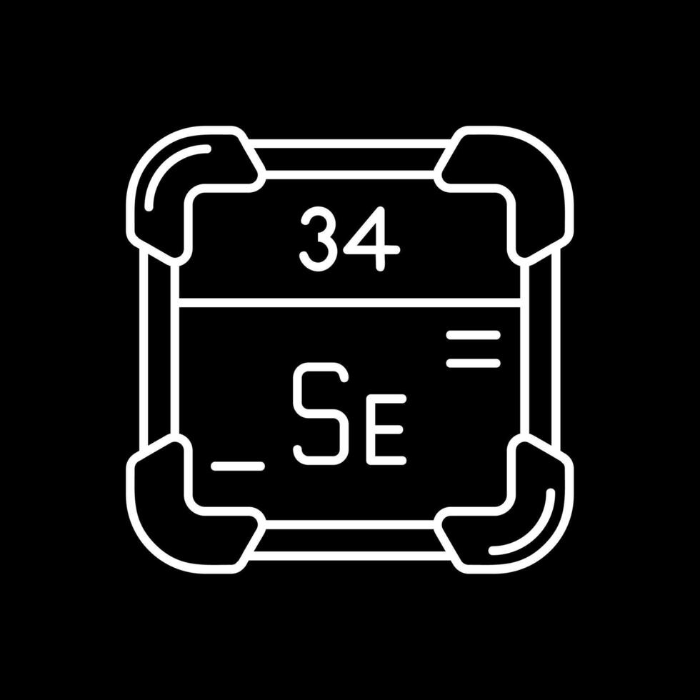 Selenium Line Inverted Icon vector