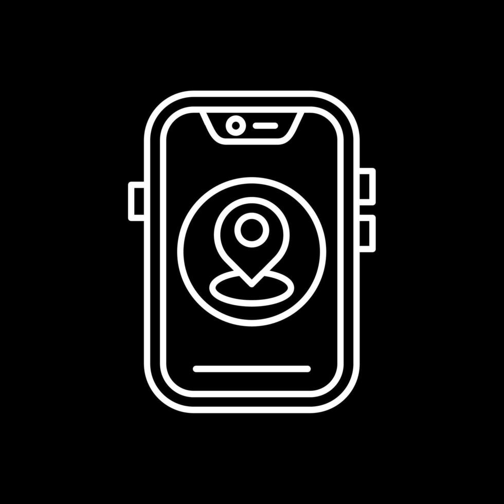 Location Line Inverted Icon vector